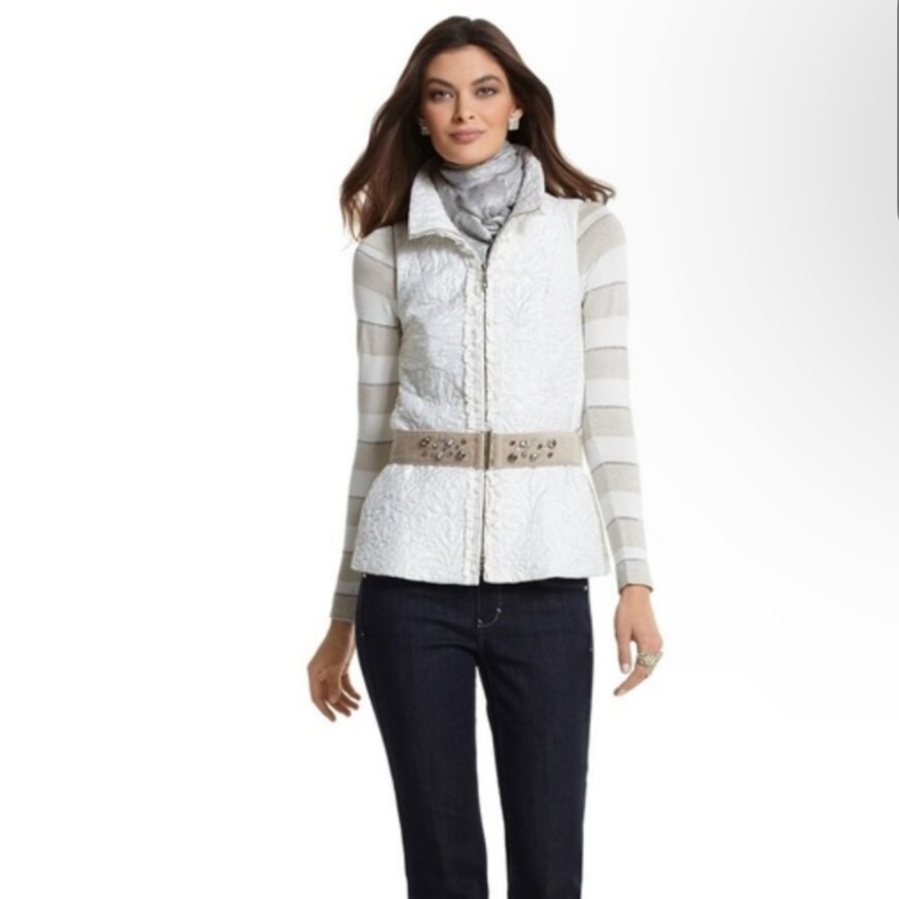 White House Black Market Embroidered Vest